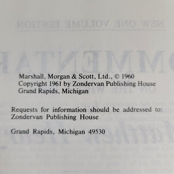 Matthew Henry's Commentary On The Whole Bible In One Volume 1961 HC book EUC - Picture 7 of 9